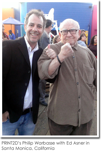 Philip Warbasse with Ed Asner at the Santa Monica Pier 2013