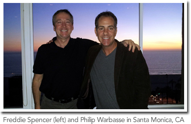 Philip Warbasse with Fast Freddie Spencer in Santa Monica, CA 2013