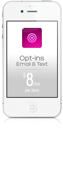 SMS and Email Opt-in for the mobile Web Á la carte